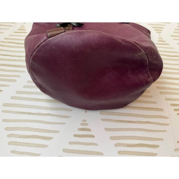 Cécile Jeanne Paris Mulberry Maroon Purple Leather Bucket Round Bag - Picture 5 of 10